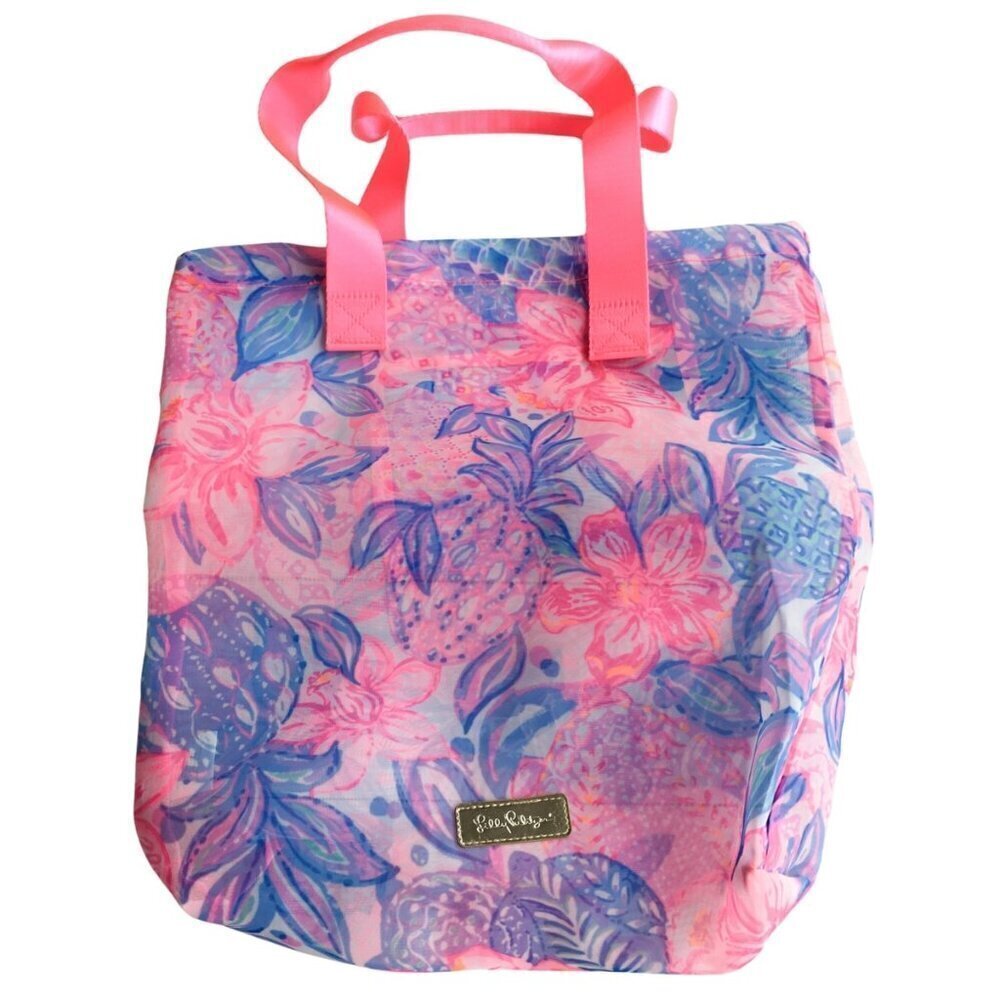 Lilly Pulitzer Mesh Tote Pink Isle Snappy Turtle